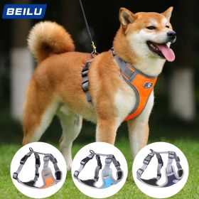 dog Harnesses; Pet Traction Rope Mesh Breathable Big Dog Chest Strap Vest Reflective Dog Rope Spot Wholesale - orange - S (6-12 kg)