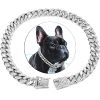 Dog Chain Crystal Artificial Diamondoid Dog Collar Walking Metal Chain Collar With Secure Buckle - Rose Gold - XXL