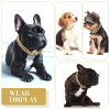 Dog Chain Crystal Artificial Diamondoid Dog Collar Walking Metal Chain Collar With Secure Buckle - Rose Gold - M