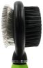 Pet Life Flex Series 2-in-1 Dual-Sided Slicker and Bristle Grooming Pet Brush - Green