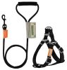 Touchdog 'Macaron' 2-in-1 Durable Nylon Dog Harness and Leash - Black - Small