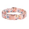 Sunflower pet collar cotton breathable dog collar pet supplies wholesale - Floral blue - M width 2.0 adjustment 31-50CM