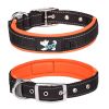 Pet dog collar; diving cloth reflective nylon collar; medium and large dog collar - Black ribbon: orange - M 2.5*(38-48)CM