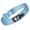 Pet dog collar; diving cloth reflective nylon collar; medium and large dog collar - Black ribbon: grey - S 2.0*(28-38)CM