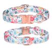 Sunflower pet collar cotton breathable dog collar pet supplies wholesale - Broken orange - M width 2.0 adjustment 31-50CM