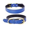 Genuine Leather Dog Collar; Wide Dog Collar; Soft Padded Breathable Adjustable Tactical Waterproof Pet Collar - Deep blue - L 51*2.5cm