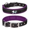 Pet dog collar; diving cloth reflective nylon collar; medium and large dog collar - Black ribbon: purple - S 2.0*(28-38)CM