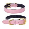 Genuine Leather Dog Collar; Wide Dog Collar; Soft Padded Breathable Adjustable Tactical Waterproof Pet Collar - Powder - L 51*2.5cm