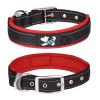 Pet dog collar; diving cloth reflective nylon collar; medium and large dog collar - Black ribbon: red - S 2.0*(28-38)CM