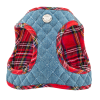 Step-In Denim Dog Harness - Red Plaid - XL - Red Plaid