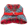 Step-In Denim Dog Harness - Red Plaid - Medium - Red Plaid