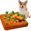 12 Plush Carrots Enrichment Dog Puzzle Toys Hide and Seek Carrot Farm Dog Toys Carrot Patch Dog Snuffle Toy for Puppy Large Dogs - 4 Carrots 22x22cm