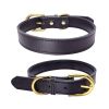 Genuine Leather Dog Collar; Wide Dog Collar; Soft Padded Breathable Adjustable Tactical Waterproof Pet Collar - black - L 51*2.5cm