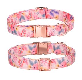 Sunflower pet collar cotton breathable dog collar pet supplies wholesale - Pink - M width 2.0 adjustment 31-50CM