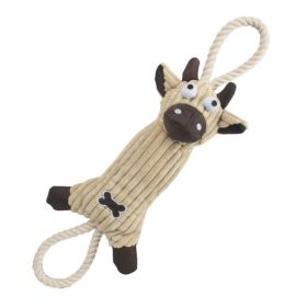 Jute And Rope Plush Cow - Pet Toy - DT7BR