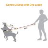 Double Dogs Leash No-Tangle Dogs Lead Reflective Dogs Walking Leash w/ Swivel Coupler Padded Handle - RoseRed