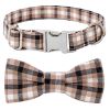 Plaid Dog Collar with Bow Pet Gift Adjustable Soft and Comfy Bowtie Collars for Small Medium Large Dogs - Style 1 - XS 1.0x30cm