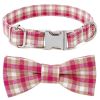 Plaid Dog Collar with Bow Pet Gift Adjustable Soft and Comfy Bowtie Collars for Small Medium Large Dogs - Style 5 - L 3.0x60cm