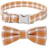 Plaid Dog Collar with Bow Pet Gift Adjustable Soft and Comfy Bowtie Collars for Small Medium Large Dogs - Style 1 - XS 1.0x30cm