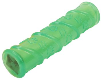 Pet Life 'Glow-Stick' TPR and LED Lighting Squeak and Chew Dog Toy - Green