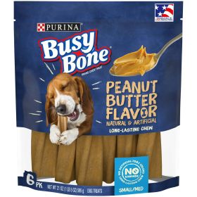 Purina Busy Bone Peanut Butter Chew Treats for Dogs, 21 oz Pouch - Busy