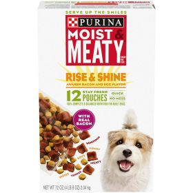 Purina Moist and Meaty Awaken Bacon and Egg Wet Dog Food 72 oz Pouch - Moist & Meaty