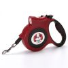 Retractable Dog Leash with Anti-Slip Handle for small medium dog; 16.4ft Dog Walking Leash for Small Medium Dogs up to 55lbs - Purplish red - 16.4ft