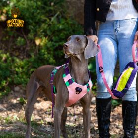 Pet chest sling Explosion-proof punch dog sling Dog leash dog rope pet supplies - AN6-pink-M