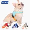 dog Harnesses and dog leash set; Suede Pet Chest Strap Saddle Vest Style Dog Chest Back Reflective Dog Strap Dog Rope Wholesale - red - S