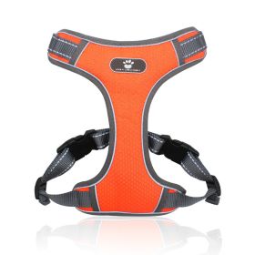 dog Harnesses; Pet Traction Rope Mesh Breathable Big Dog Chest Strap Vest Reflective Dog Rope Spot Wholesale - orange - XL (55-90kg)