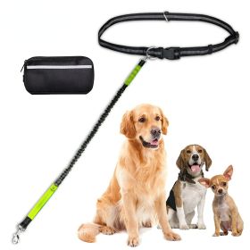 Hands Free Dog Leash with Zipper Pouch; Dual Padded Handles and Durable Bungee for Walking; Jogging and Running Your Dog - Green suit - 2.5*122CM