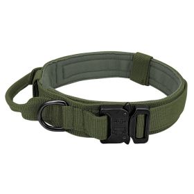 Outdoor Nylon Tactical Dog Collar (Option: Green Collar Black-L)