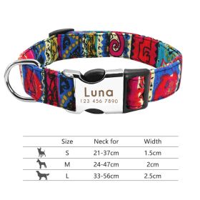 Adjustable Nylon Dog Collar Personalized Dogs Cat ID (Option: 013Rose-S)