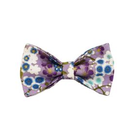 Purple And Wind Floral Dog Collar Hand Holding Rope Metal Bandana Bow Strap Out Shit Bag (Option: Bowknot-XS)